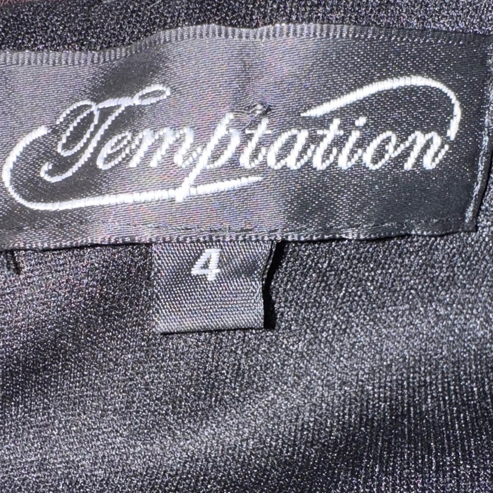 NWOT Temptation Black Halter Gown Size 4 Open Back High Low Formal Dress - Picture 9 of 11